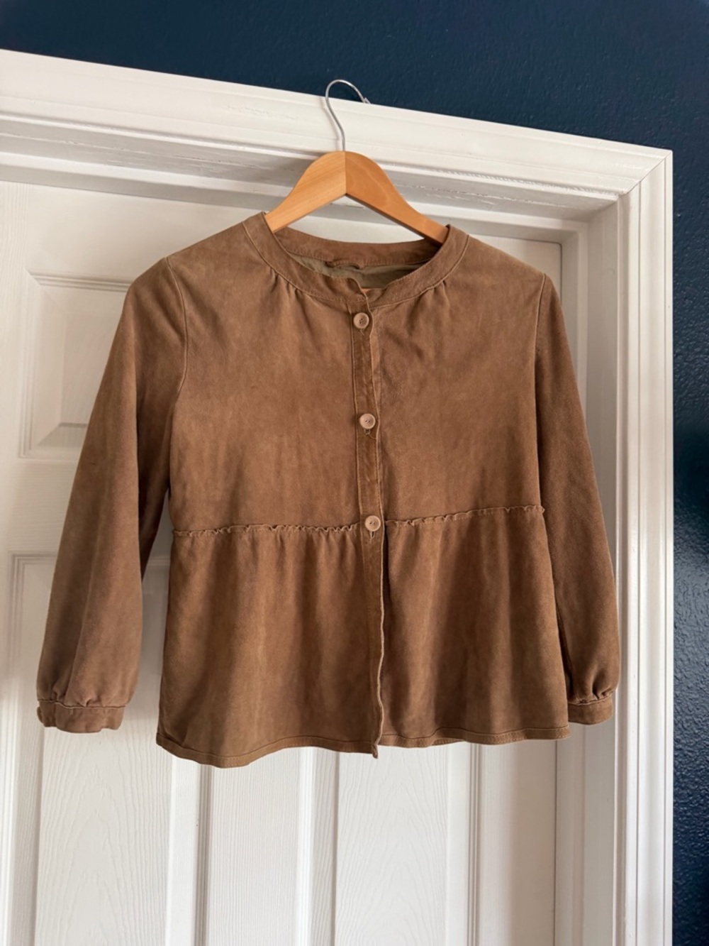 Banana Republic Brown Suede Peplum-Style Jacket